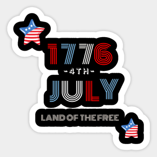 4th of july 1776 t shirt Sticker